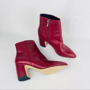 Never Worn Sam Edelman Hilty Ankle Boots in Cherry Red